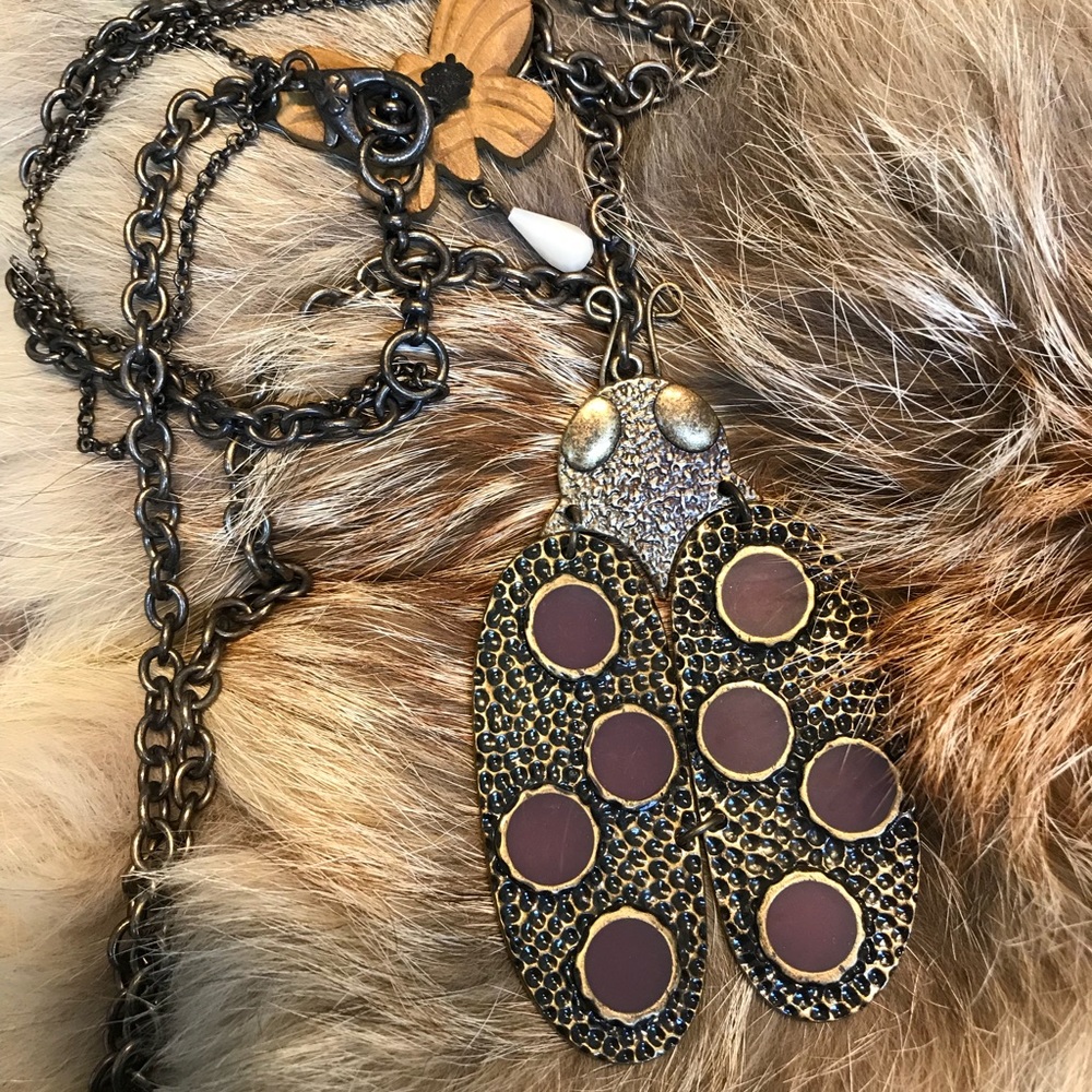 Lucky Lady Bug Necklace with Butterfly